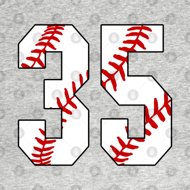 Baseball Number 35 #35 Baseball Shirt Jersey Favorite Player Biggest Fan by TeeCreations